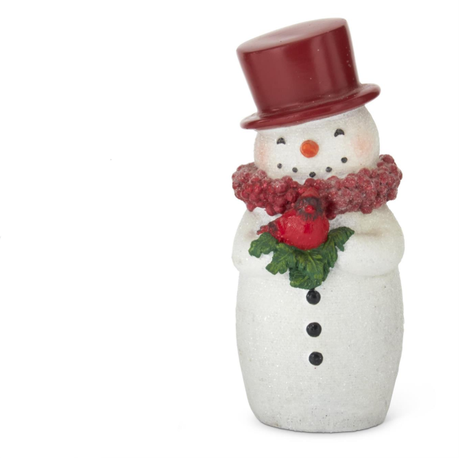 Glittered Snowmen w/Red Top Hats