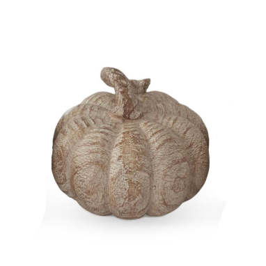 Tan Resin Faux Woodgrain Filler Pumpkin