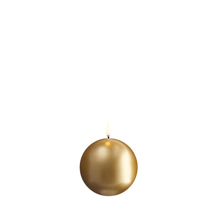 LED Round Candle, Gold