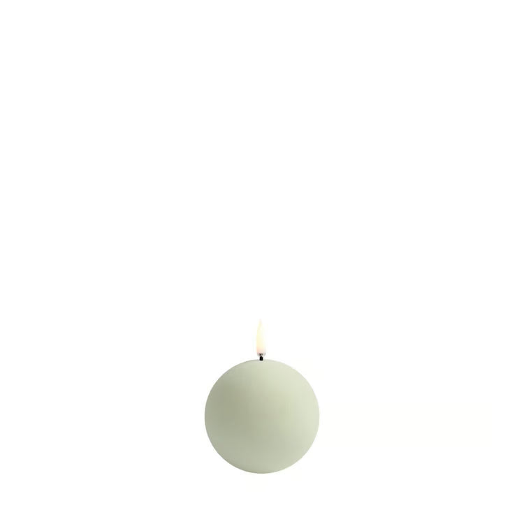 LED Round Candle, Sage Green,