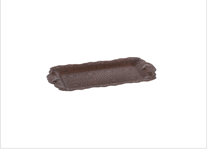 Embossed Filagree Rust Tray
