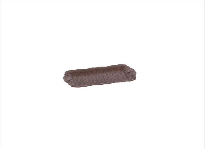 Embossed Filagree Rust Tray