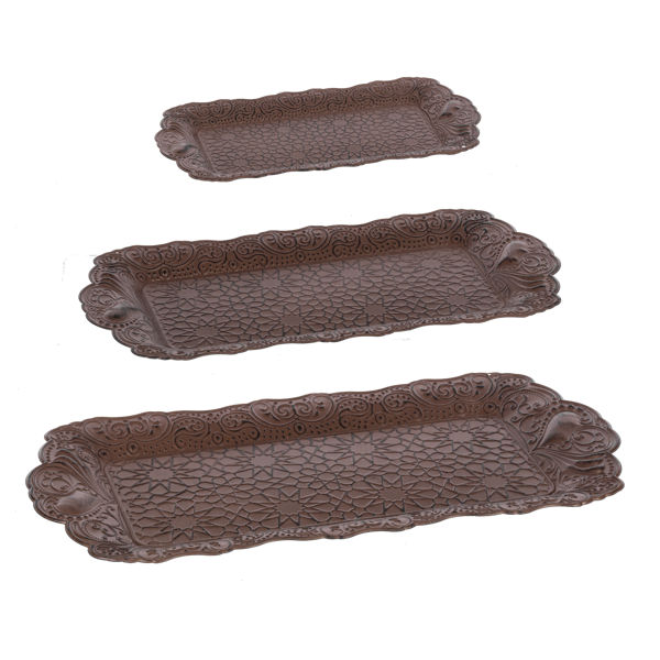 Embossed Filagree Rust Tray