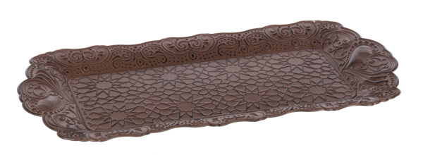 Embossed Filagree Rust Tray