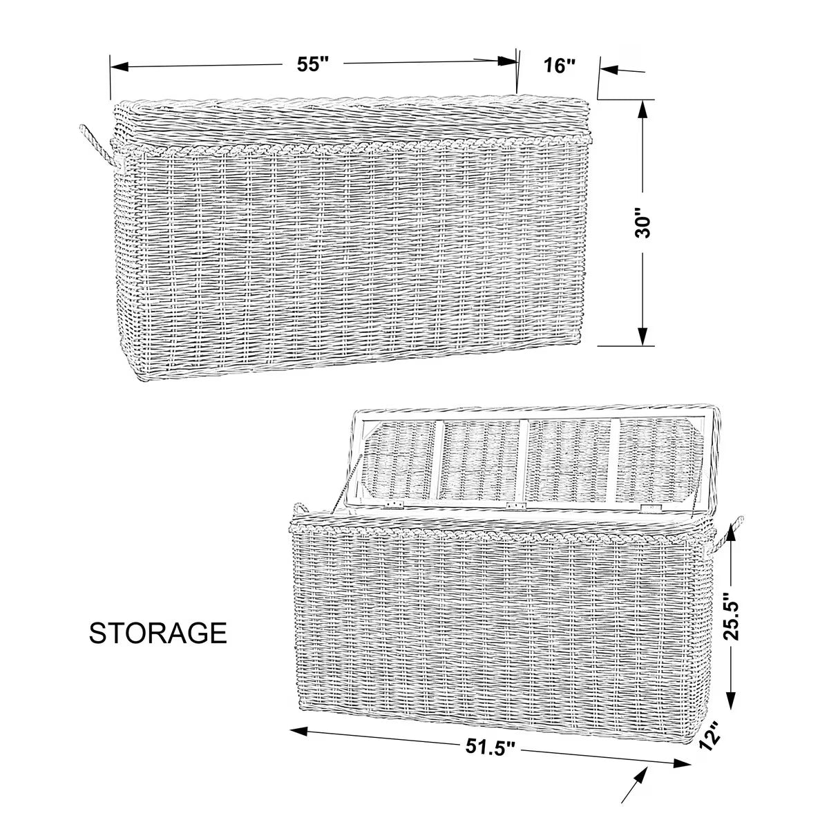 Sabrina Basket Console Table With Storage