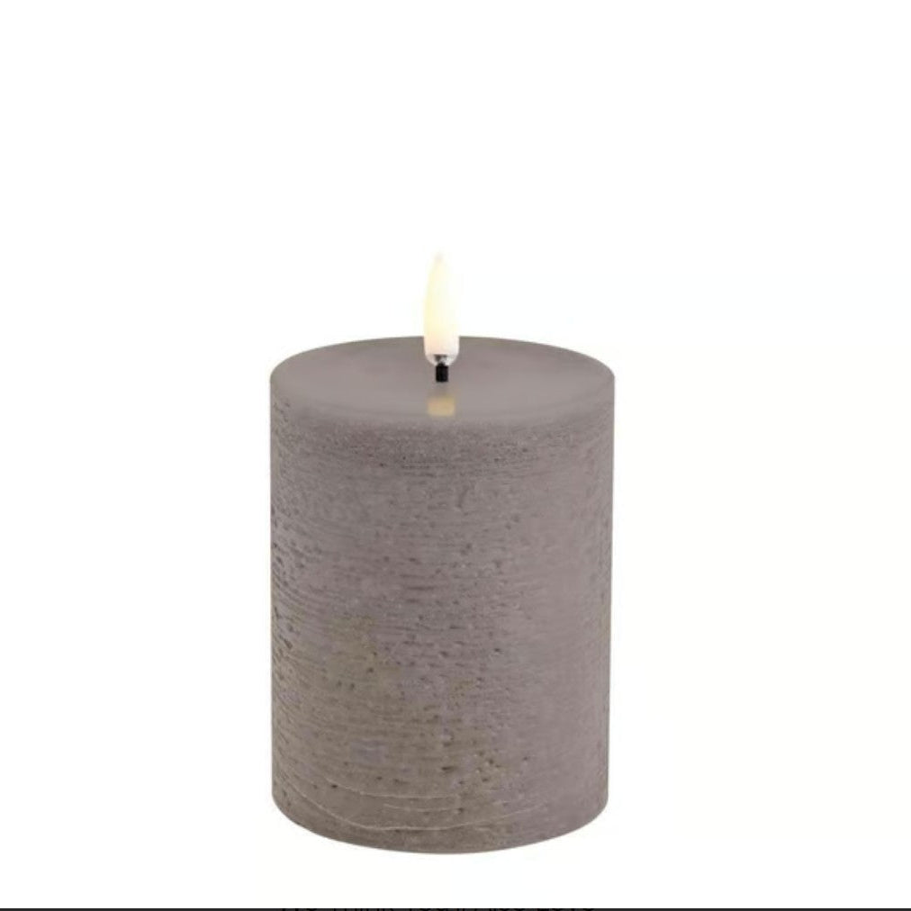 LED Pillar Candle, Sandstone, Rustic, 3 x 4"