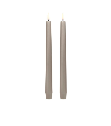 LED Taper Candle, Sandstone, Smooth, 2 pack
