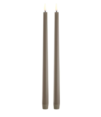 LED Taper Candle, Sandstone, Smooth, 2 pack