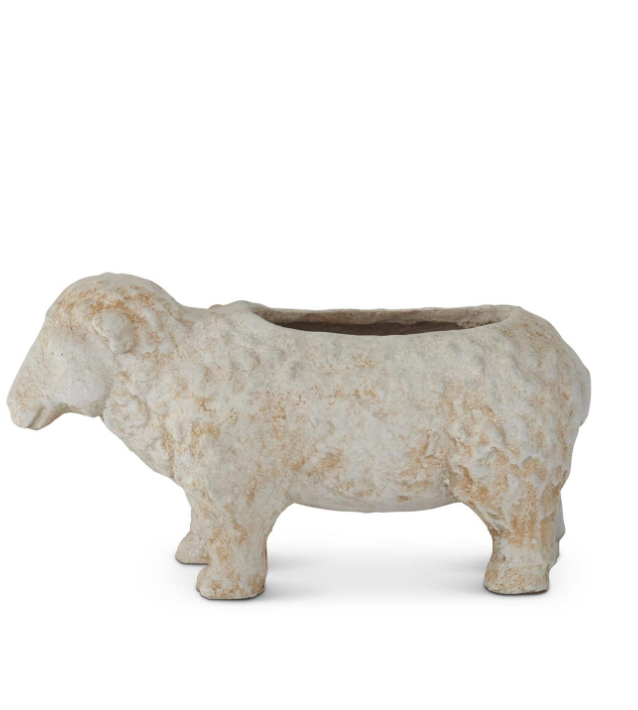 Cream & Rust Weathered Sheep Container