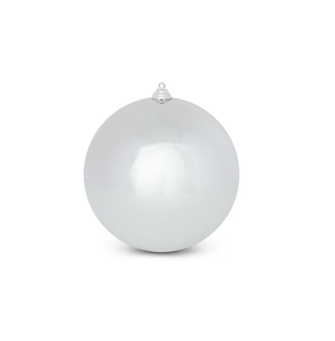 Silver Shiny Shatterproof Round Ornament