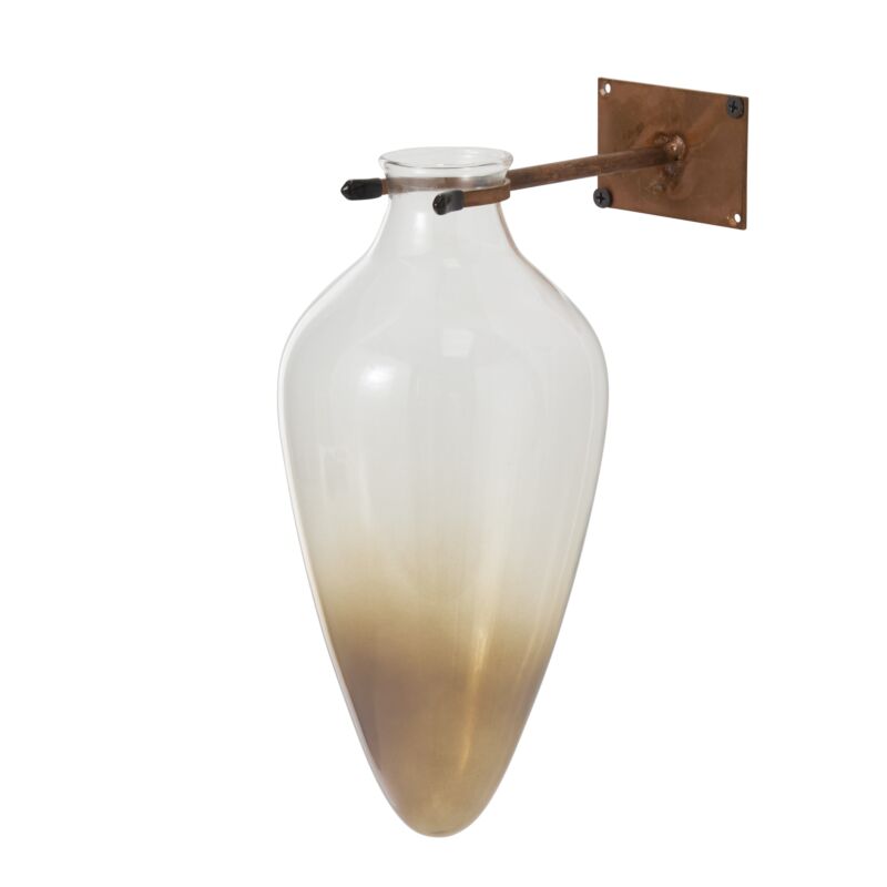 Envision Wall Mount Vase 4.75"x 10" Brown