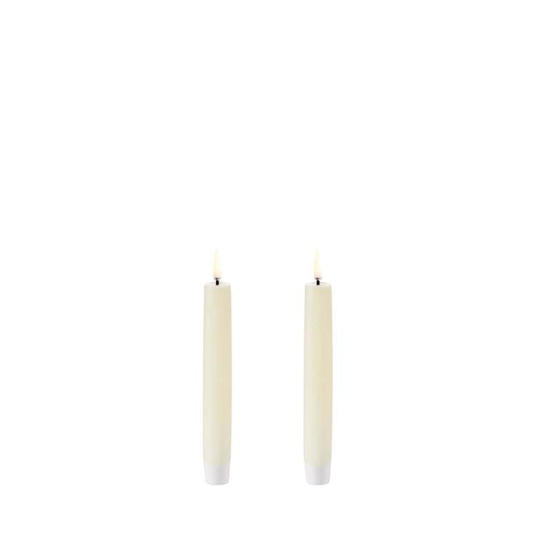 LED Taper Candle, Ivory, Smooth, 2-pack