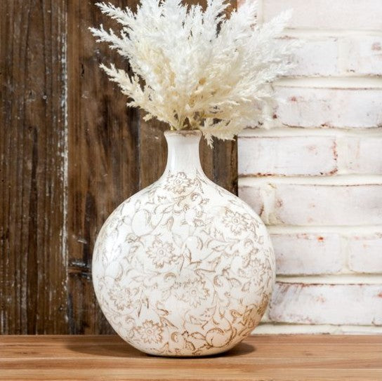 BEIGE SM NECK HEIRLOOM VASE