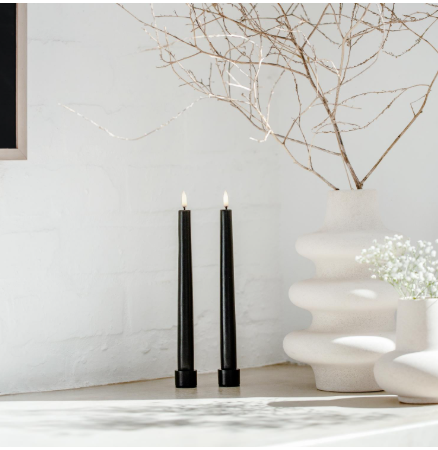 LED Taper Candle, Plain Black