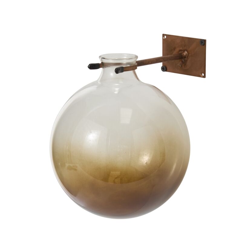 Envision Wall Mount Vase, Sphere Brown