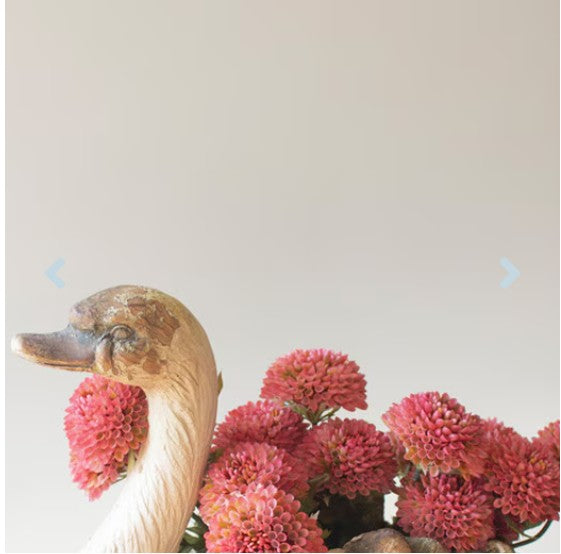 Faux Concrete Swan Planter