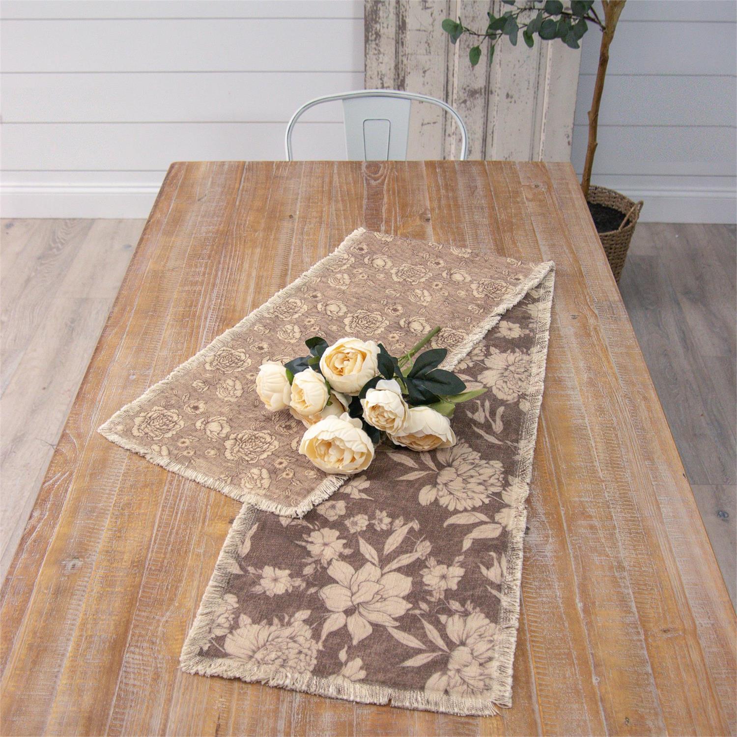 Table Runner - Sepia Floral Patterns
