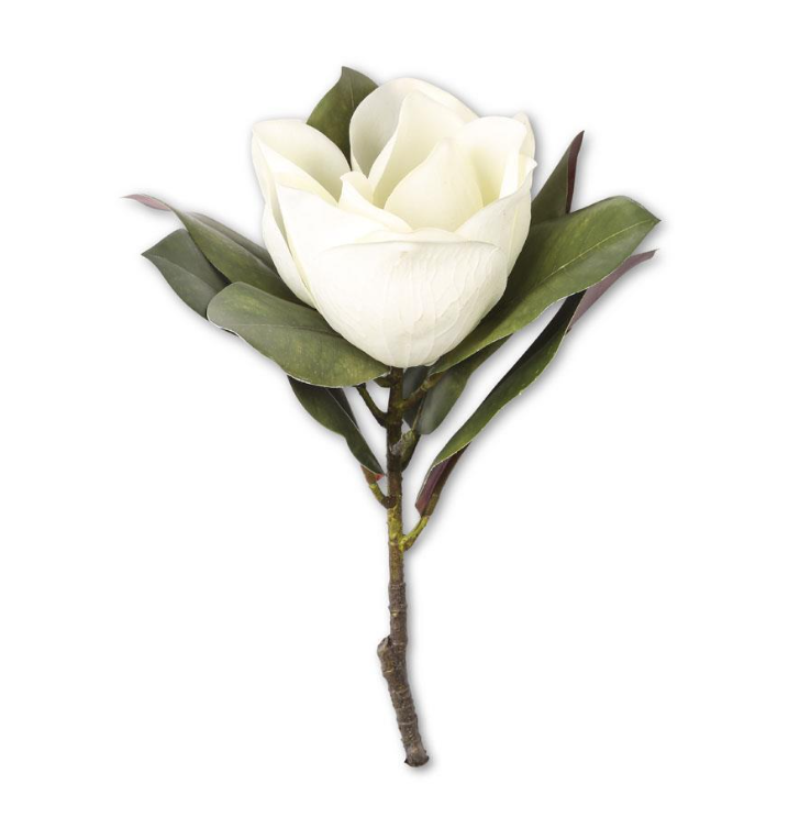 17 Inch White Magnolia Stem