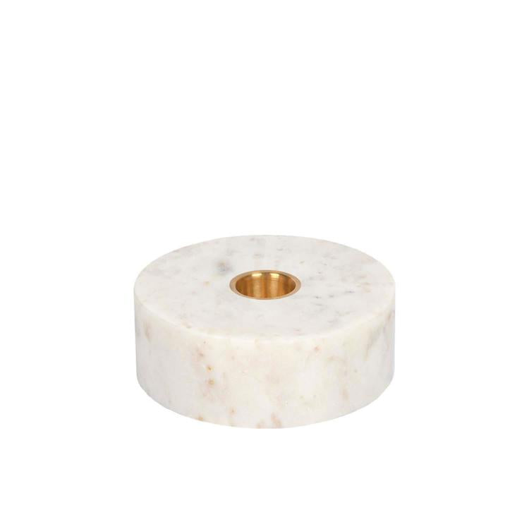 Marble Base Candleholder, White