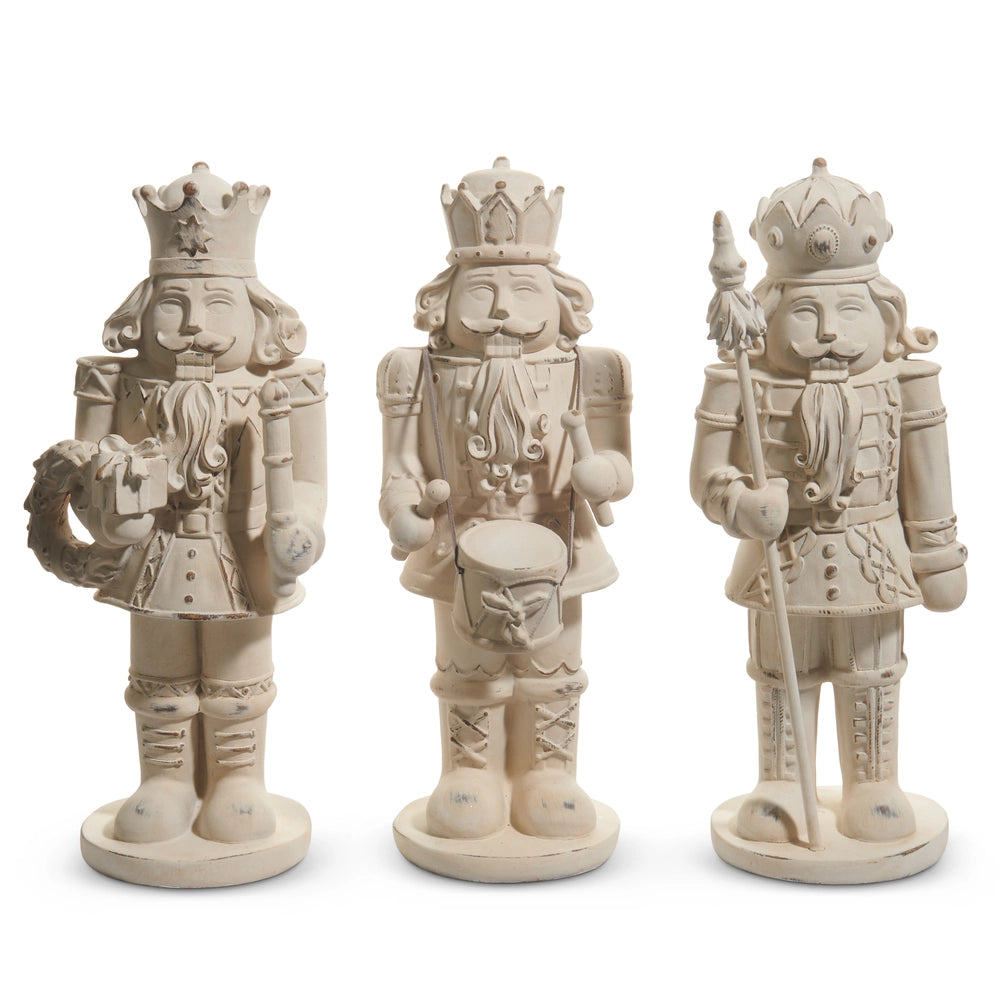 Distressed Whitewashed Nutcracker