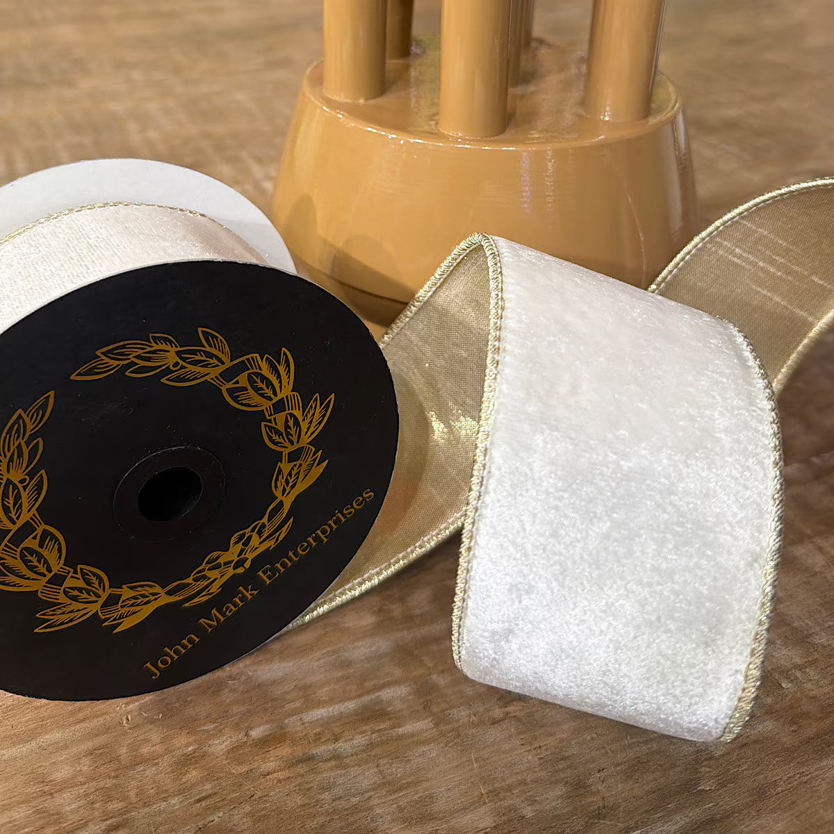 White Velvet Metallic Gold Dupion Backing