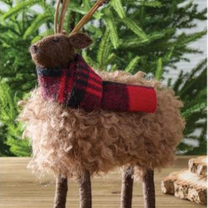 Brown Wool Deer w/Stick Antlers