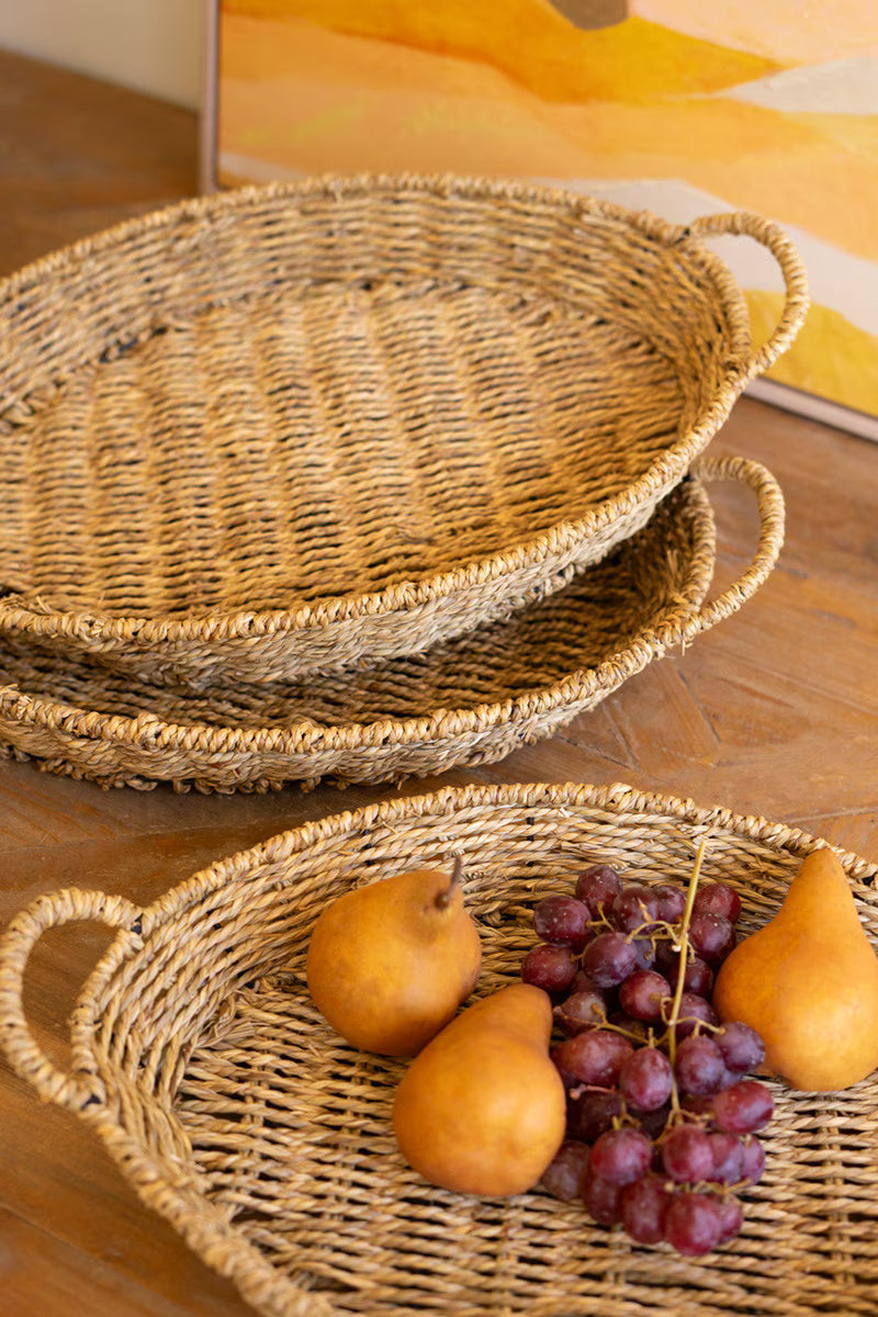 Woven Vine Oval Tray with Handles