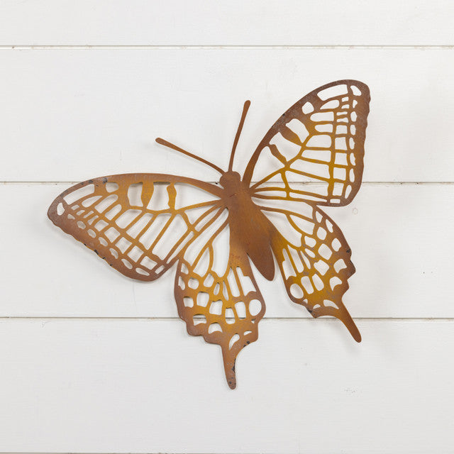 ORANGE & YELLOW METAL BUTTERFLY