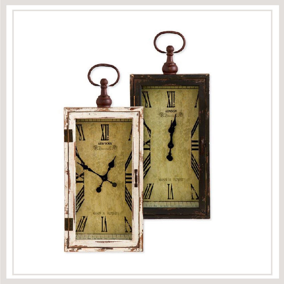 Black Rectangular Wood Wall Clock