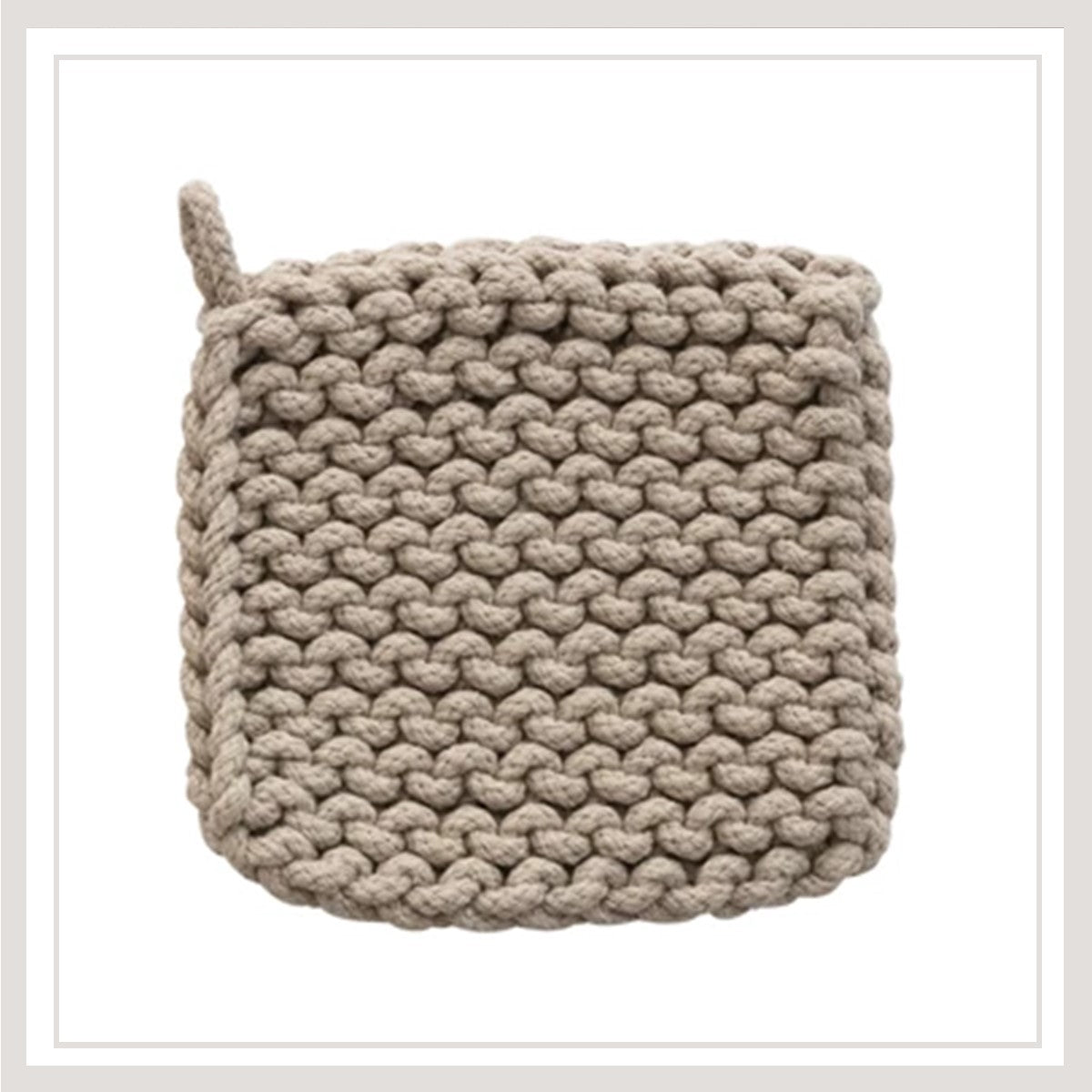 Cotton Crocheted Pot Holder (Tan)