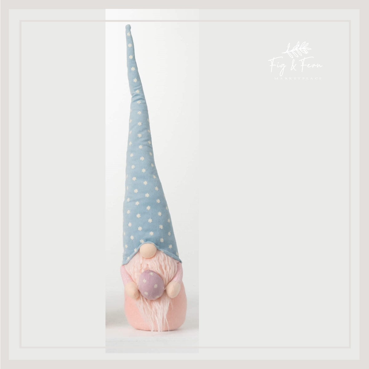 Polka Dot Pastel Plush Gnome (Blue)