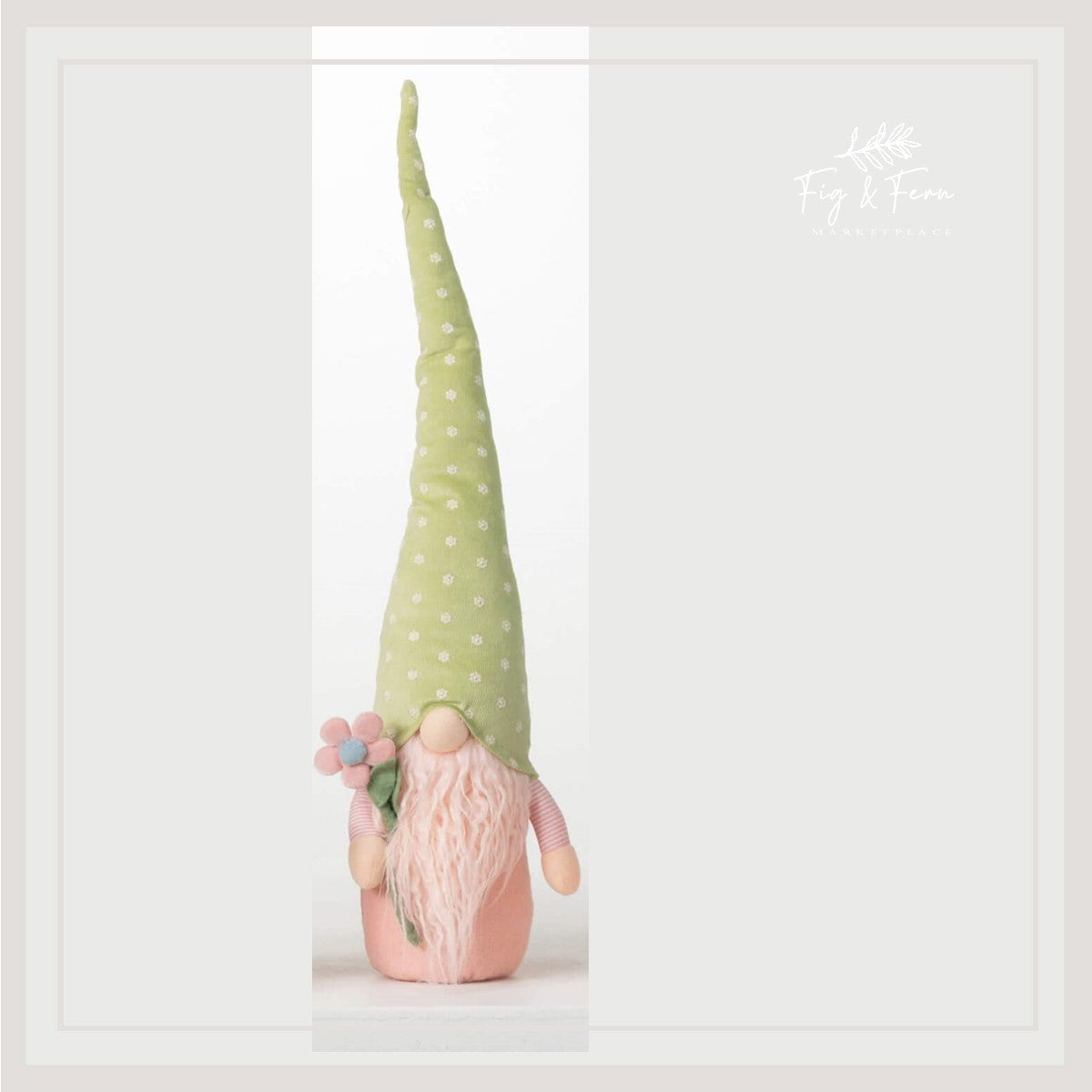 Polka Dot Pastel Plush Gnome (Green)