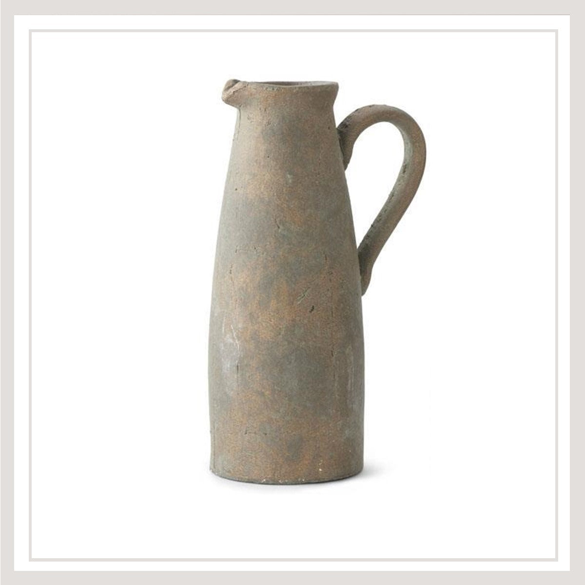 Terracotta Pitcher w/Bronze Glaze 16.5