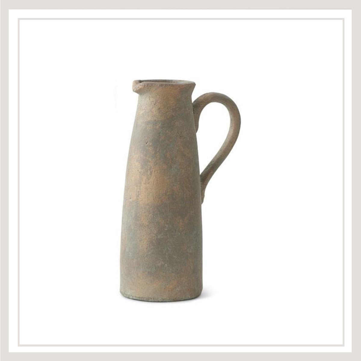 Terracotta Pitcher w/Bronze Glaze 14.5